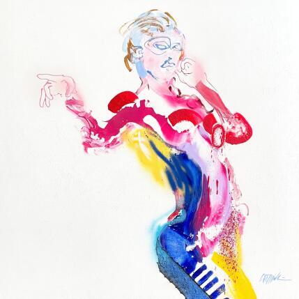 Painting You're the One by Cressanne | Painting Figurative Acrylic, Gluing, Graffiti, Sand, Textile Nude