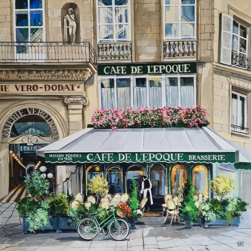 Painting  Le café de I'epoque by Rasa | Painting Figurative Acrylic Urban