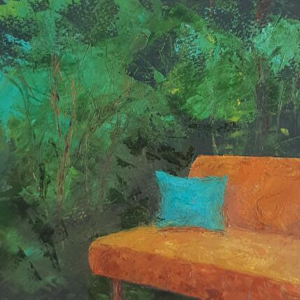 Painting Le coussin bleu by Bessé Laurelle | Painting Figurative Oil Landscapes, Life style, Nature