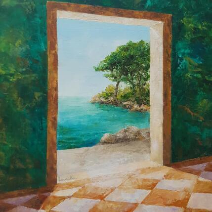 Painting Pour rêver encore by Bessé Laurelle | Painting Figurative Oil Architecture, Landscapes, Marine