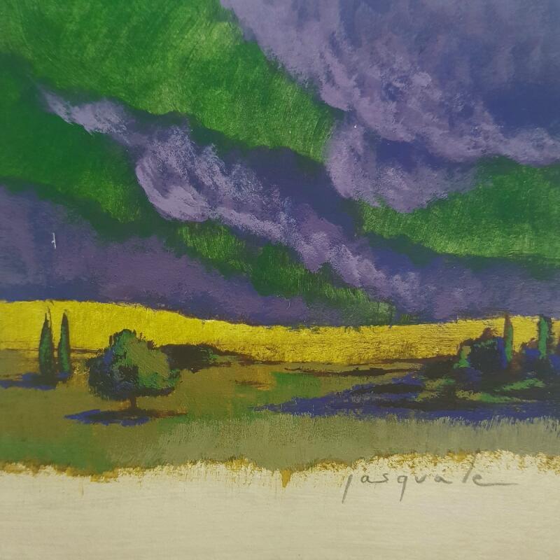 Painting La Crau by Pasquale | Painting Figurative Acrylic Architecture, Landscapes, Nature