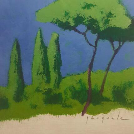 Painting Promenade en forêt by Pasquale | Painting Figurative Acrylic Architecture, Landscapes, Nature
