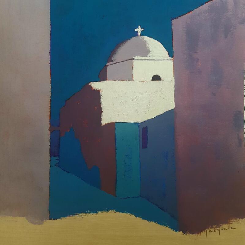 Painting Pyrgos by Pasquale | Painting Figurative Acrylic Architecture, Landscapes, Nature