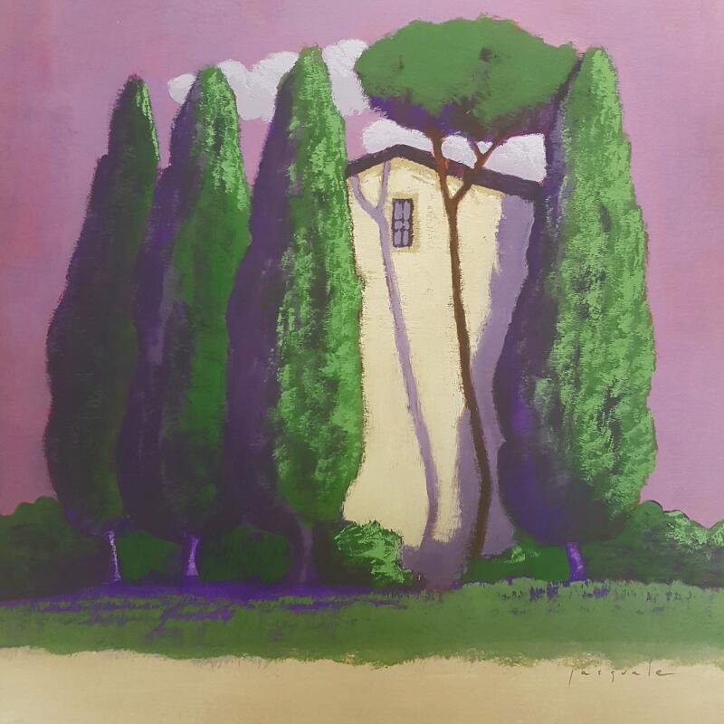 Painting En promenade by Pasquale | Painting Figurative Acrylic Architecture, Landscapes, Nature