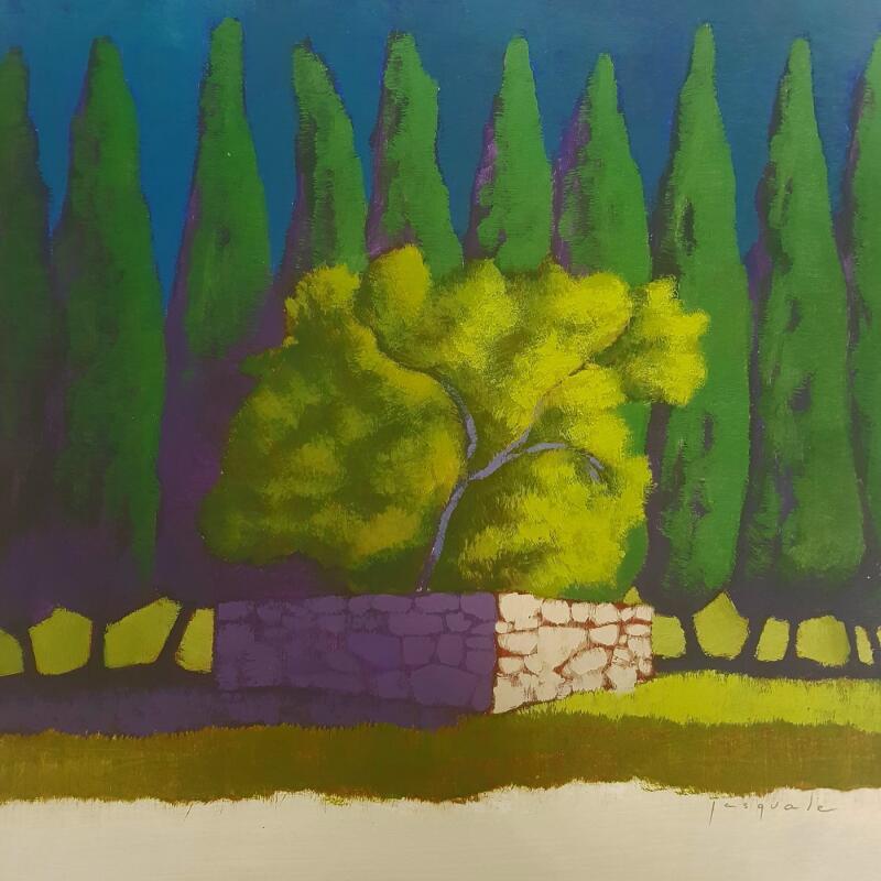 Painting Le puit by Pasquale | Painting Figurative Acrylic Architecture, Landscapes, Nature