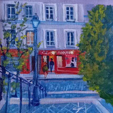 Painting Ce soir on va au restau à Montmartre  by Degabriel Véronique | Painting Figurative Oil Landscapes