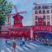 Painting Le moulin rouge à Paris  by Degabriel Véronique | Painting Figurative Landscapes Urban Life style Oil