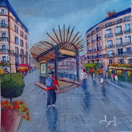 Painting On prend le métro à Paris  by Degabriel Véronique | Painting Figurative Oil Landscapes, Life style, Pop icons, Urban