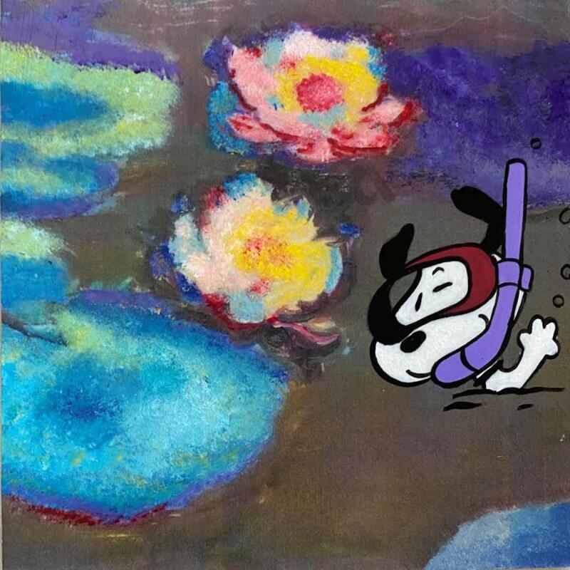 Painting Baignade dans les nymphéas by Marie G.  | Painting