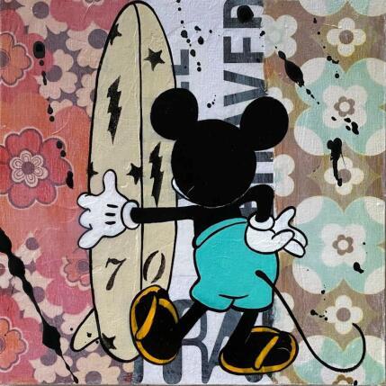 Painting Surf années 70 by Marie G.  | Painting Pop-art Acrylic, Cardboard, Gluing Pop icons