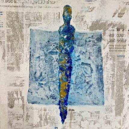 Painting La piscine by Rocco Sophie | Painting Raw art Acrylic, Gluing, Sand