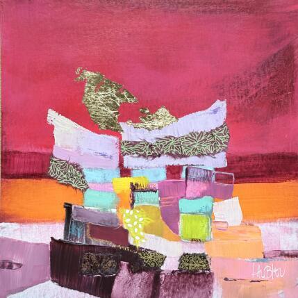 Painting Le dîner secret by Lau Blou | Painting Abstract Acrylic, Gluing, Gold leaf, Pastel Landscapes, Pop icons