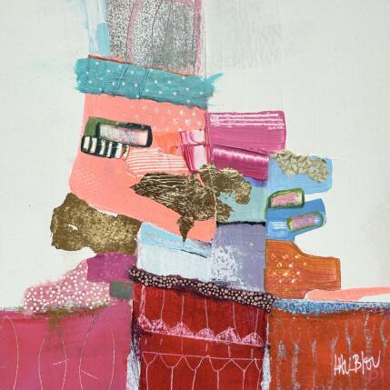 Painting Les petites graines poussent by Lau Blou | Painting Abstract Acrylic, Gluing, Gold leaf, Pastel Pop icons