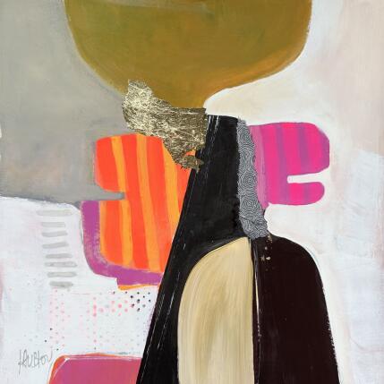 Painting ST25-0523 by Lau Blou | Painting Abstract Acrylic, Gluing, Gold leaf, Pastel
