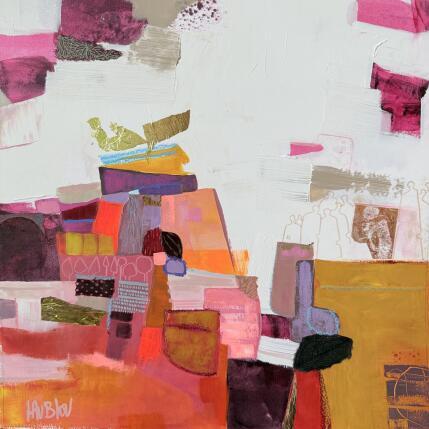 Painting En mouvement pour la diversité by Lau Blou | Painting Abstract Acrylic, Gluing, Gold leaf, Pastel
