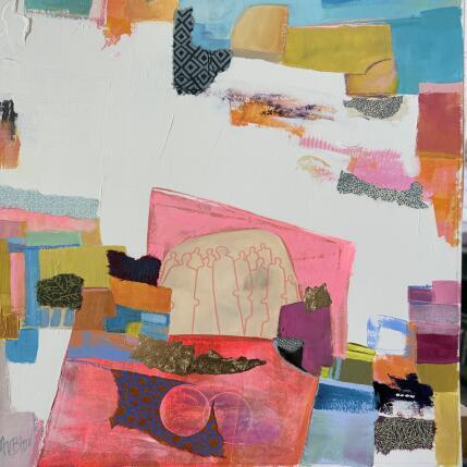 Painting Refuge by Lau Blou | Painting Abstract Acrylic, Gluing, Gold leaf, Pastel