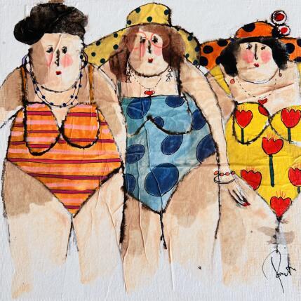 Painting Jeannette Zoé Martine by Colombo Cécile | Painting Naive art Acrylic, Gluing, Ink, Pastel, Watercolor Pop icons, Portrait