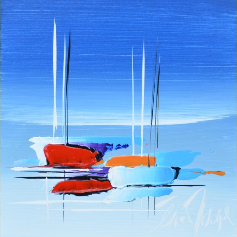 Painting BLEU D'ETE  by Munsch Eric | Painting Figurative Marine Oil Acrylic