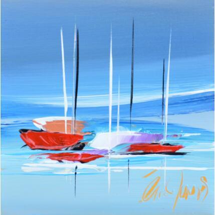 Painting BALADE BLEU by Munsch Eric | Painting Figurative Acrylic, Oil Marine