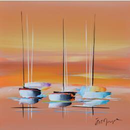 Painting Les Beaux Jours by Munsch Eric | Painting Figurative Acrylic, Oil Marine