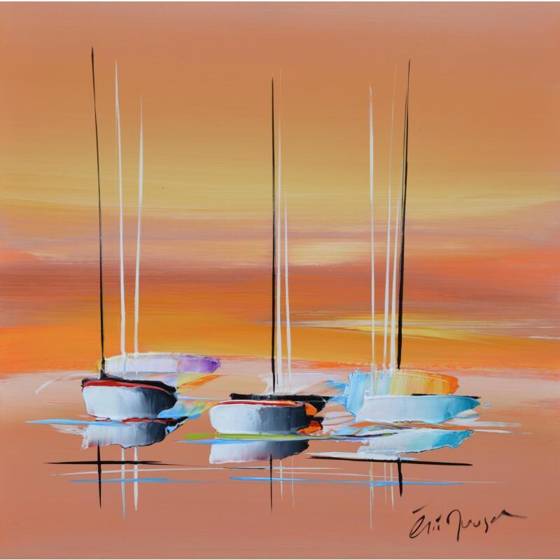 Painting Les Beaux Jours by Munsch Eric | Painting Figurative Acrylic, Oil Marine