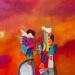Painting Protéger à jamais by Lau Blou | Painting Abstract Life style Acrylic Gluing Pastel Gold leaf