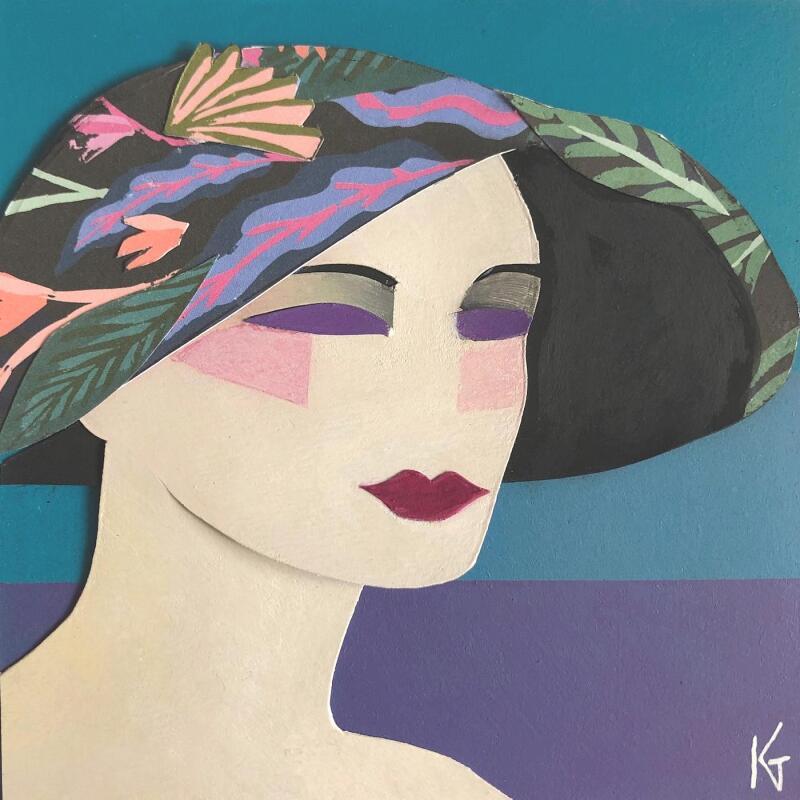 Peinture Palm Beach  par Gustavsen Karl | Tableau Figuratif Acrylique, Collage Marine, Mode, Portraits