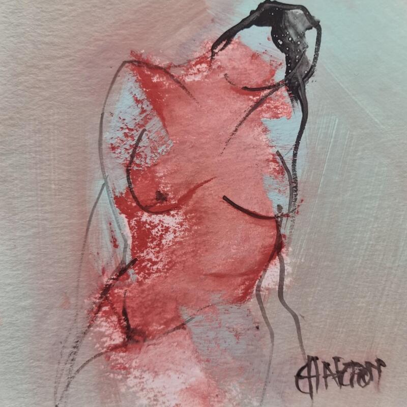 Painting Printemps  1 by Chaperon Martine | Painting Figurative Acrylic Nude