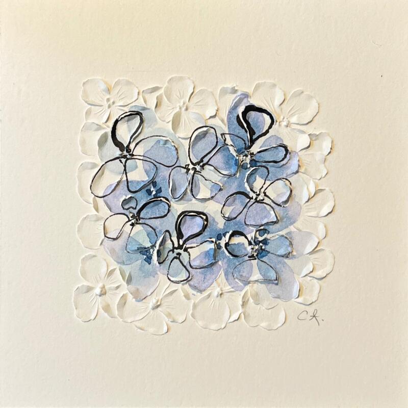 Painting Blue Cloud by Caitrin Alexandre | Painting Impressionism Ink, Paper, Watercolor Landscapes, Minimalist, Nature