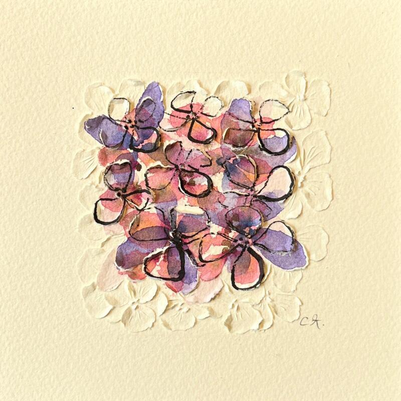 Painting Violette by Caitrin Alexandre | Painting Impressionism Ink, Paper, Watercolor Landscapes, Minimalist, Nature