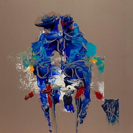 Painting Câlin by Raffin Christian | Painting Figurative Oil Life style, Pop icons