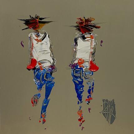Painting Copines by Raffin Christian | Painting Figurative Oil Life style, Pop icons