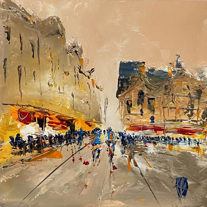 Painting Sur la place by Raffin Christian | Painting Figurative Urban Oil