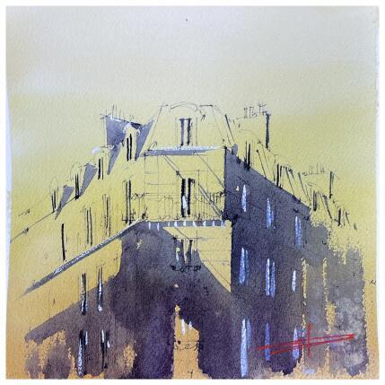 Gemälde Paris, unique city, unique color von Bailly Kévin  | Gemälde Figurativ Aquarell, Tinte Architektur, Pop-Ikonen, Urban