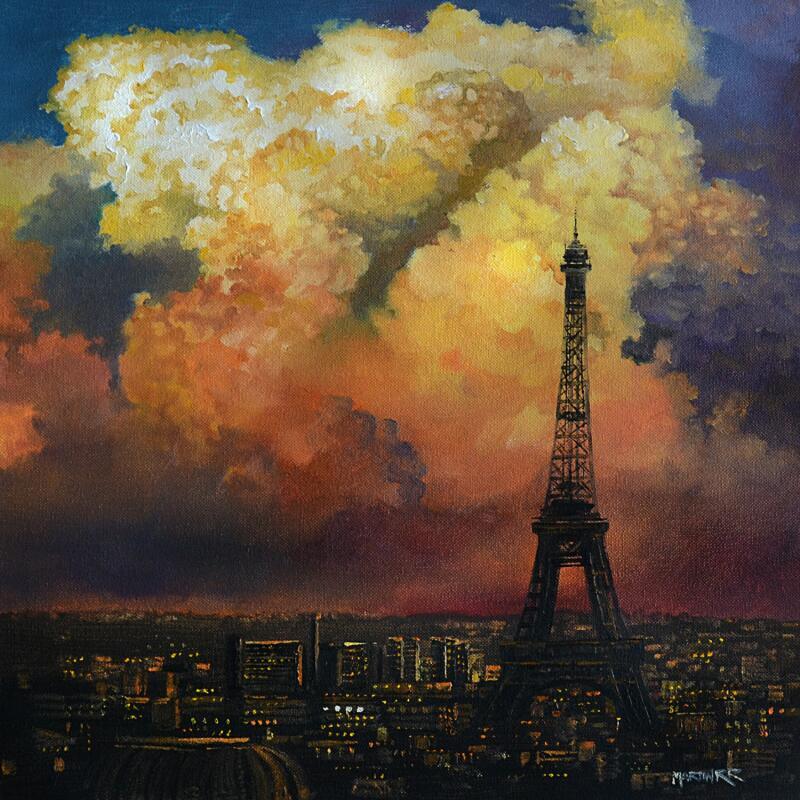 Painting CIELO DE PARIS by Rodriguez Rio Martin | Painting Realism Oil Urban