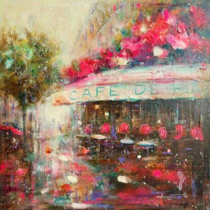 Peinture Café de Flore  par Solveiga | Tableau Impressionnisme Acrylique Urbain