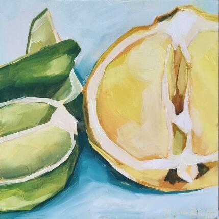 Painting Between the Lines of Lime by Ulrich Julia | Painting Figurative Oil
