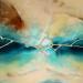 Painting Kintsugi éclatant mini by Baroni Victor | Painting Abstract Minimalist Acrylic Gold leaf