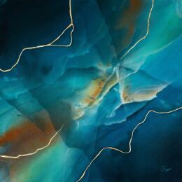 Painting Aube minérale by Baroni Victor | Painting Abstract Acrylic, Gold leaf Minimalist
