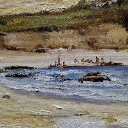 Painting Bañistas a lo lejos by Cabello Ruiz Jose | Painting Figurative Oil Landscapes