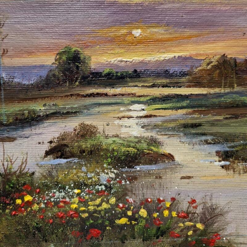 Painting Atardeciendo by Cabello Ruiz Jose | Painting Figurative Oil Landscapes