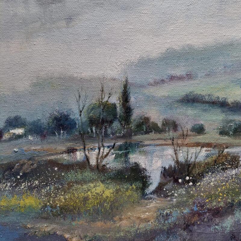 Painting Paisaje triste by Cabello Ruiz Jose | Painting Figurative Oil Landscapes