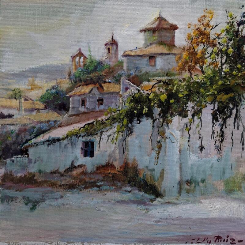 Painting Camino de la aldea by Cabello Ruiz Jose | Painting Figurative Oil Landscapes