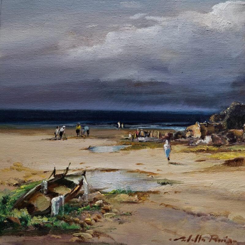 Painting Camino de la playa by Cabello Ruiz Jose | Painting Figurative Oil Landscapes