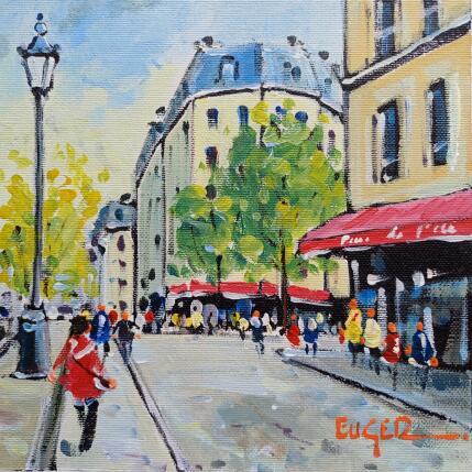 Painting LES QUAIS RIVE GAUCHE A PARIS by Euger | Painting Figurative Acrylic Life style, Pop icons, Society, Urban
