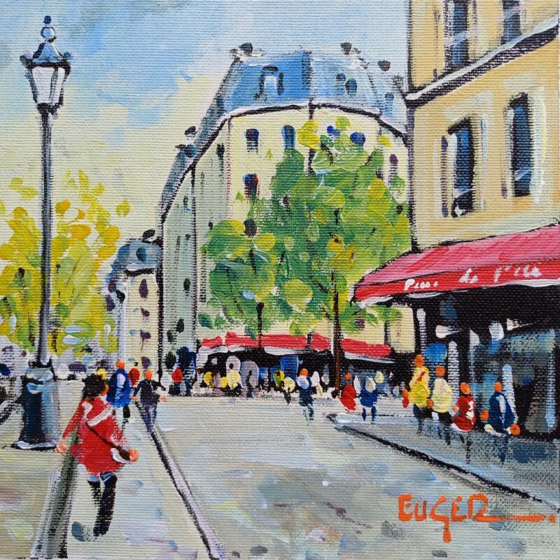Painting LES QUAIS RIVE GAUCHE A PARIS by Euger | Painting Figurative Acrylic Life style, Pop icons, Society, Urban