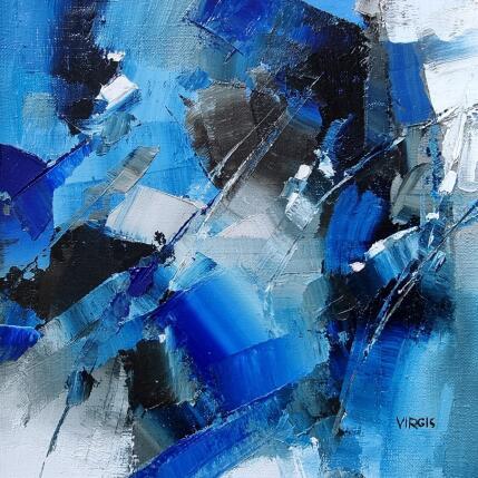 Painting Blue motion sound by Virgis | Painting Abstract Oil Minimalist