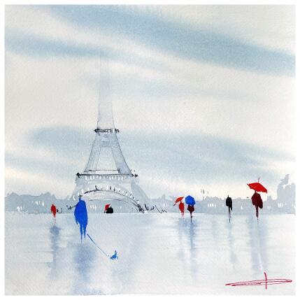 Painting This is so quiet in Paris ! by Bailly Kévin  | Painting Figurative Ink, Watercolor Architecture, Urban