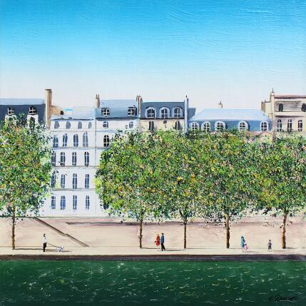 Painting L'été sur les quais de Seine by Dessapt Elika | Painting Impressionism Acrylic, Sand