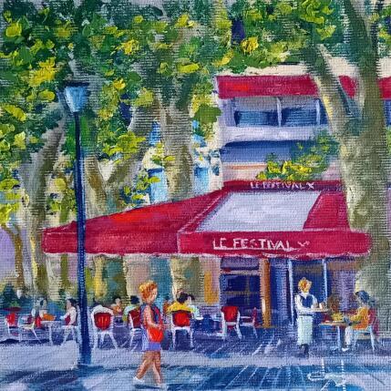 Painting Petite pause brasserie Le Festival à Aix en Provence  by Degabriel Véronique | Painting Impressionism Oil Landscapes, Life style, Pop icons, Urban